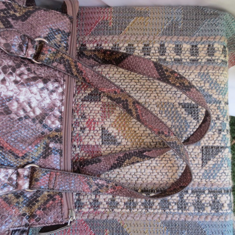 Nine West Brown Rose Python Pattern Faux Snakeski… - image 7